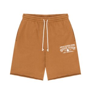 Brown Denim Tear Shorts