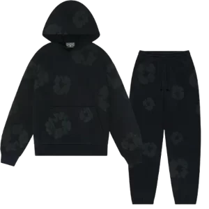 Denim Tears Mono Cotton Wreath Black Tracksuit