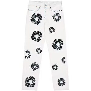 Denim Tears White Rhinestone Jeans