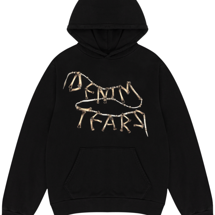 Denim tear hoodie black