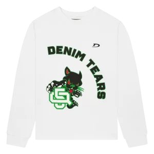 Panther Mascot Crewneck Sweatshirt White