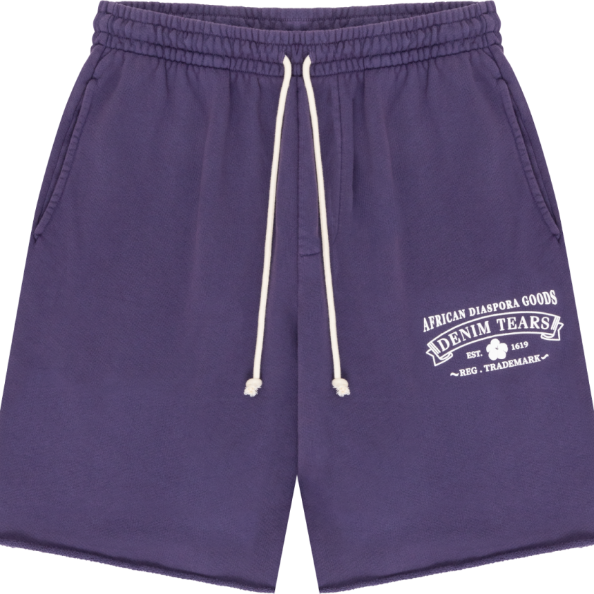 Purple denim tears sweat shorts Purple denim tears sweat shorts